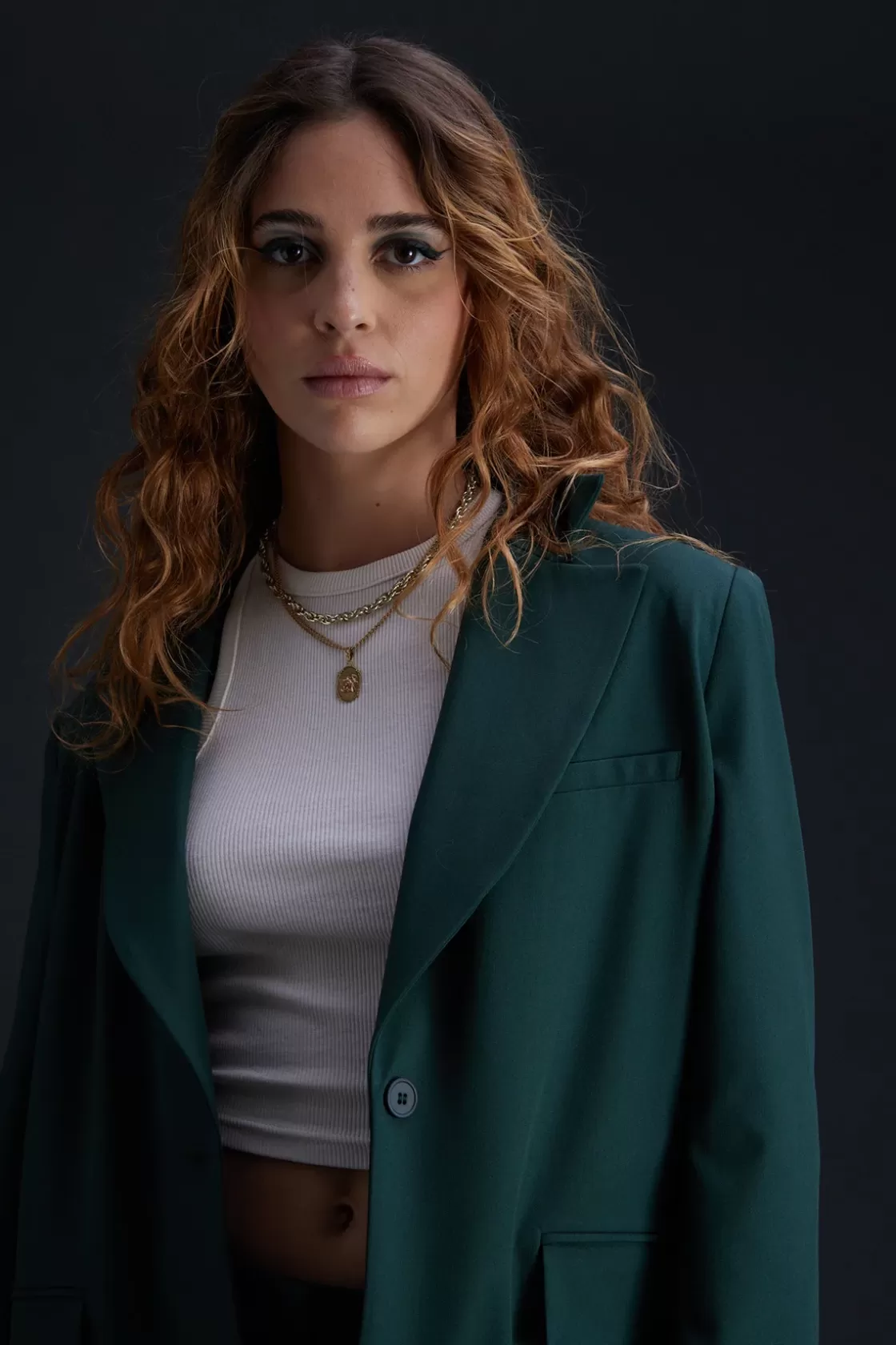 Blazer Droit Coupe Droite Camelia Dark Green*Gertrude Best