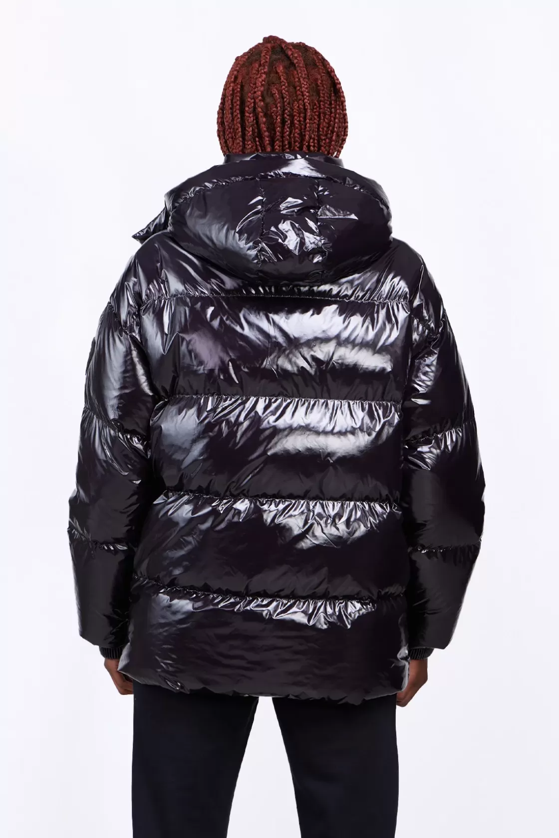 Doudoune Oversize Ceinturable En Nylon Brillant Manie Bright Black*Gertrude Store