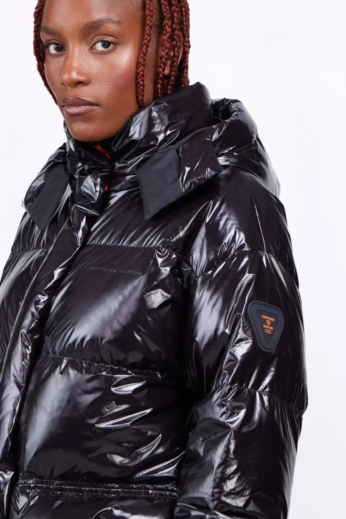 Doudoune Oversize Ceinturable En Nylon Brillant Manie Bright Black*Gertrude Store