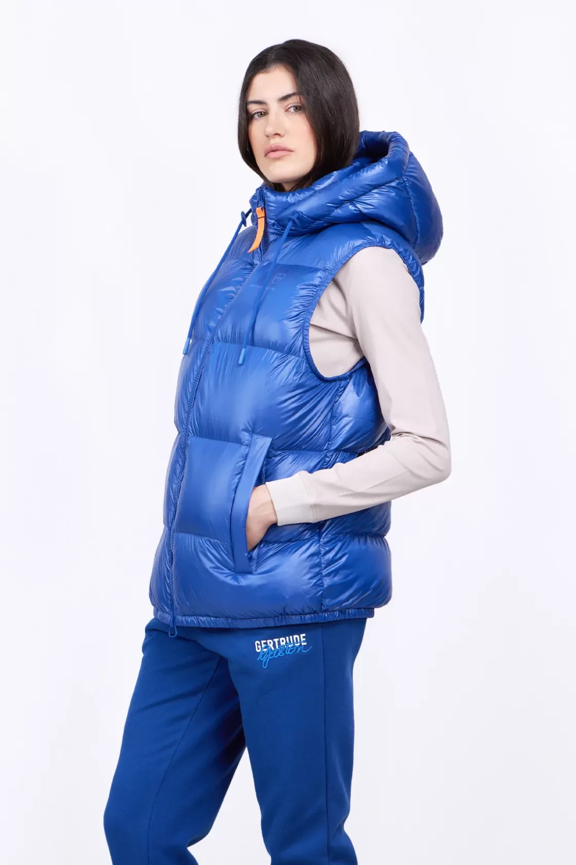 Doudoune Sans Manches En Nylon Brillant Cesar Worker Blue*Gertrude Fashion