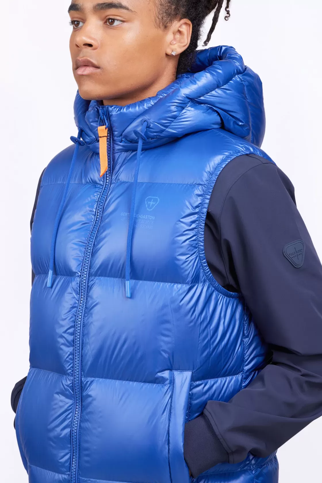 Doudoune Sans Manches En Nylon Brillant Cesar Worker Blue*Gertrude Fashion
