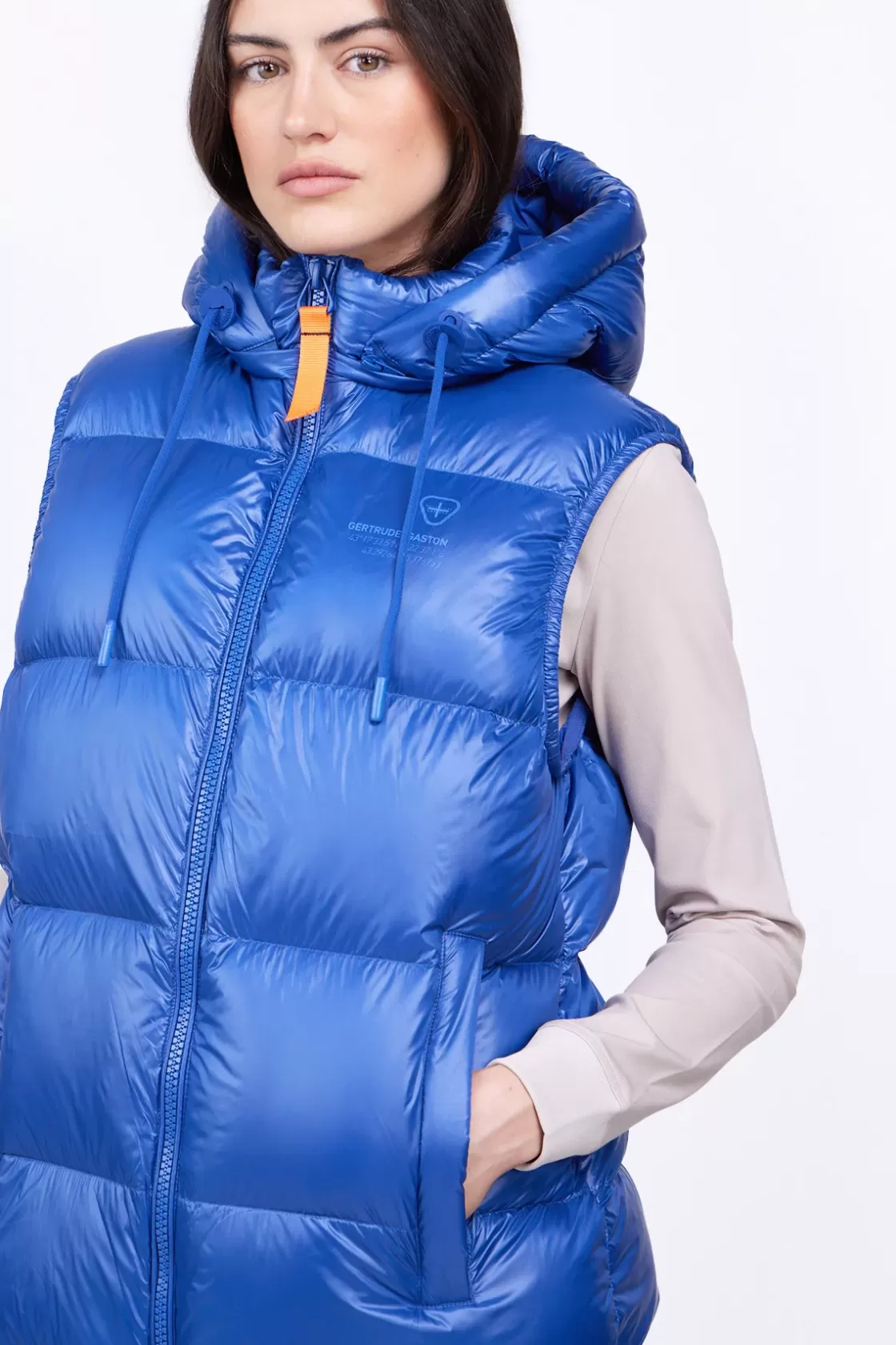 Doudoune Sans Manches En Nylon Brillant Cesar Worker Blue*Gertrude Fashion