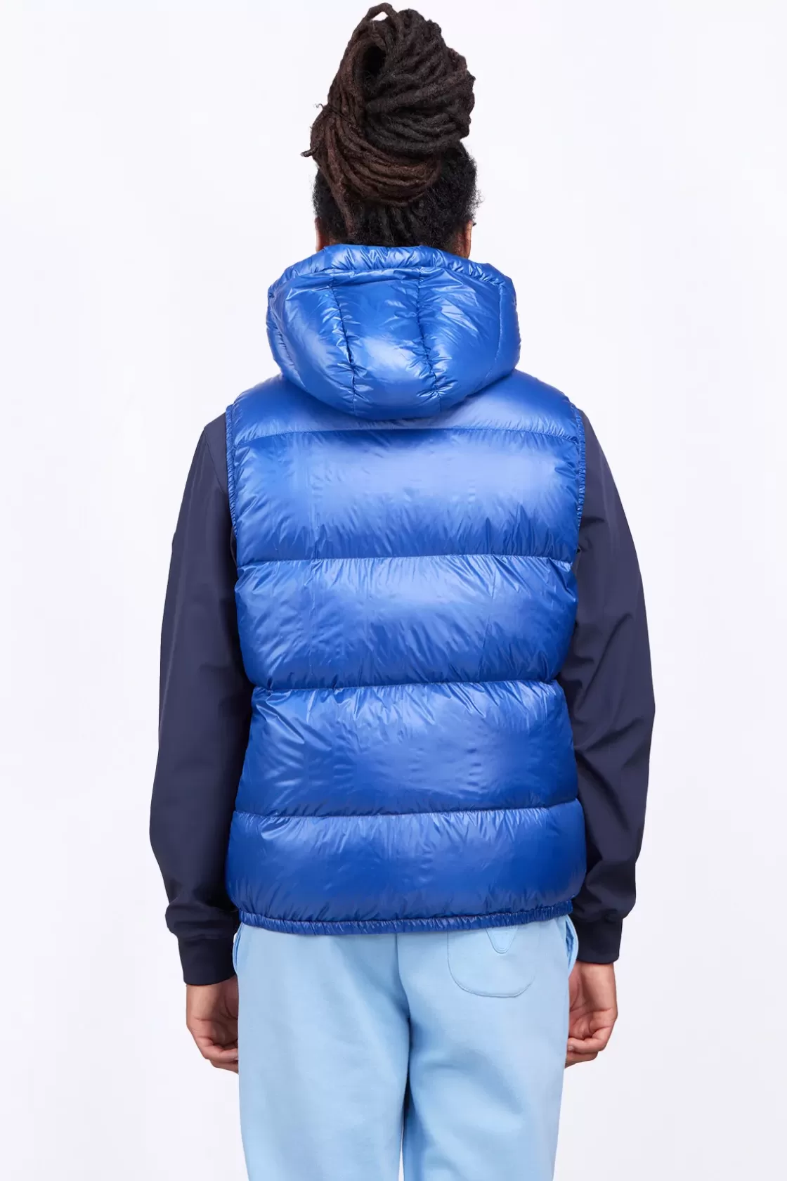 Doudoune Sans Manches En Nylon Brillant Cesar Worker Blue*Gertrude Fashion