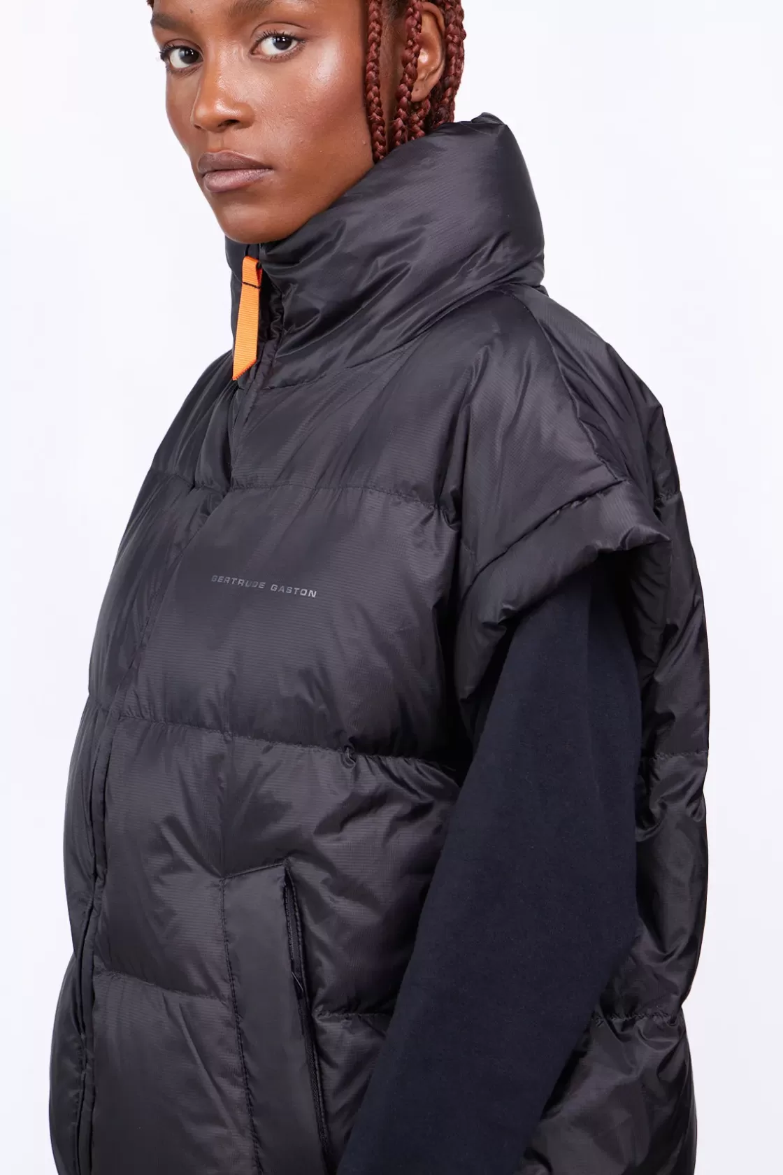 Doudoune Sans Manches Oversize En Nylon Ripstop Gaia Black*Gertrude Shop
