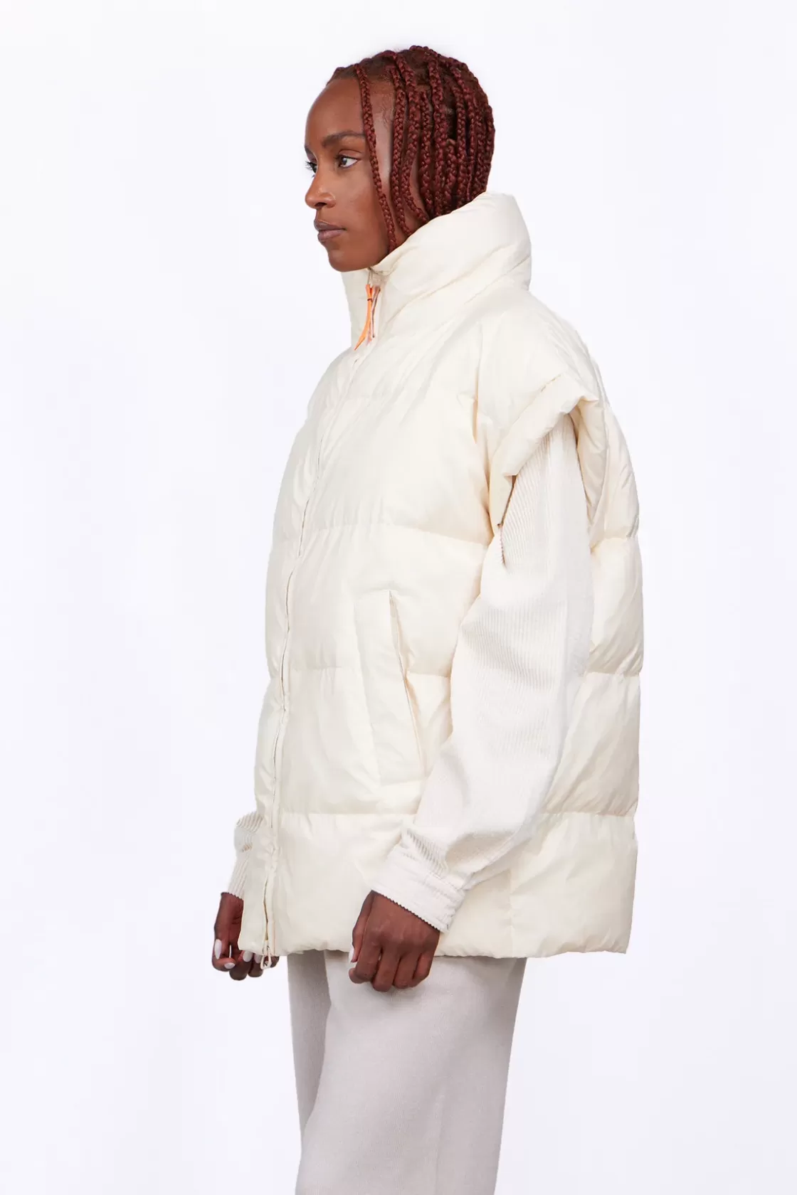 Doudoune Sans Manches Oversize En Nylon Ripstop Gaia Ecru*Gertrude Discount