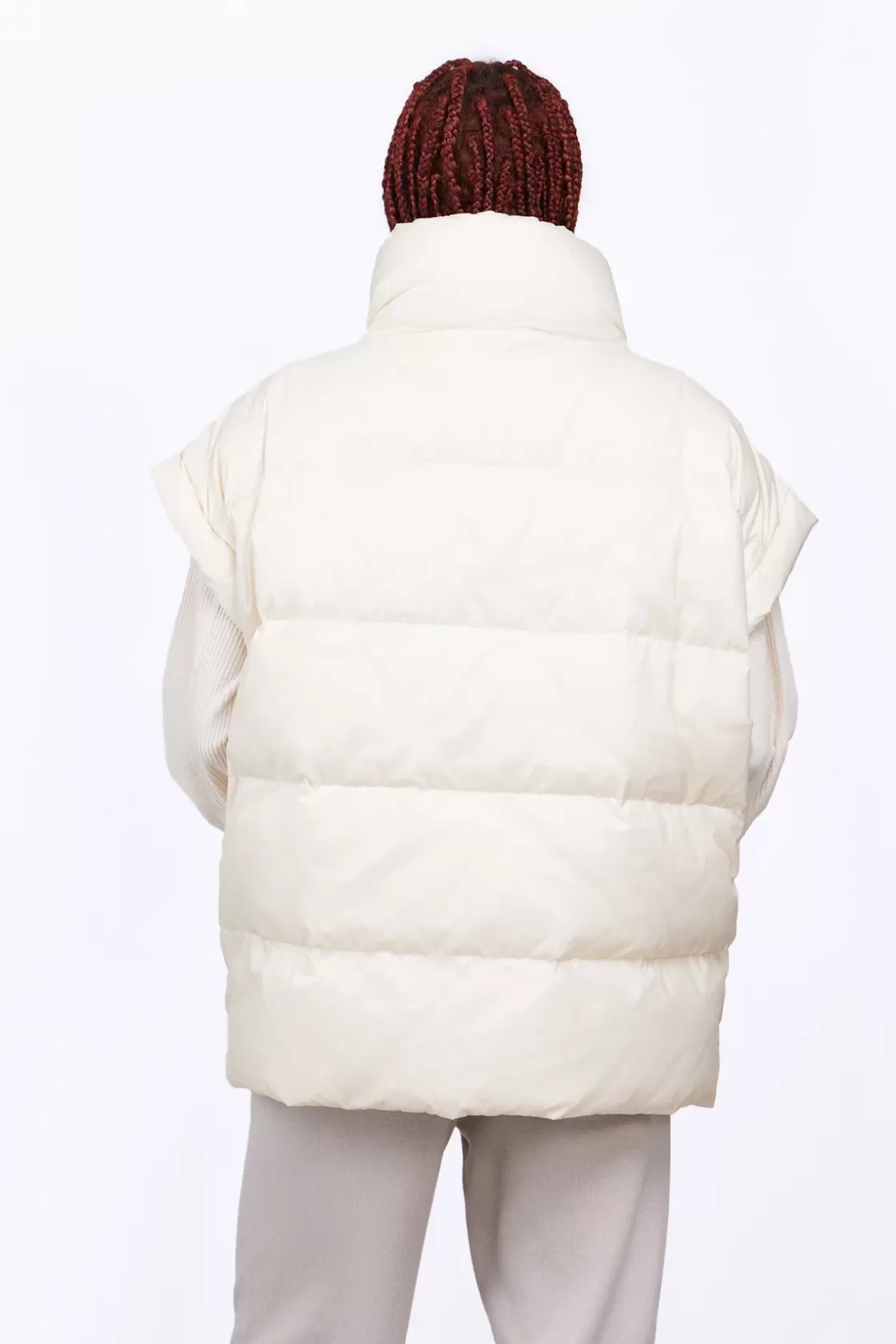 Doudoune Sans Manches Oversize En Nylon Ripstop Gaia Ecru*Gertrude Discount