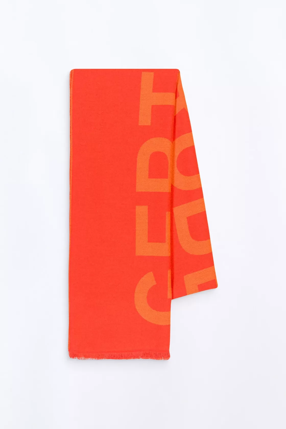 Echarpe Unisexe En Maille Jacquard Bicolore Mathilde Orange*Gertrude Online