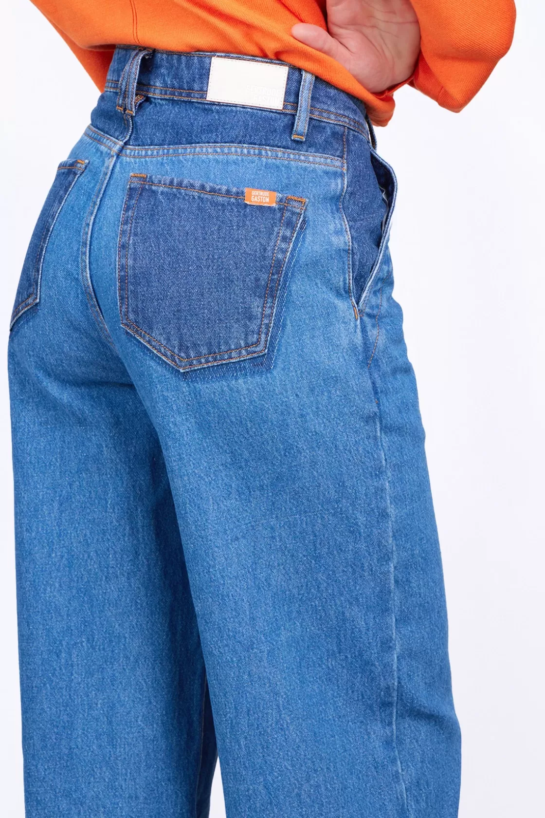 Jeans Fare Taille Haute Double Delavage Vivienne 6 Month*Gertrude Hot
