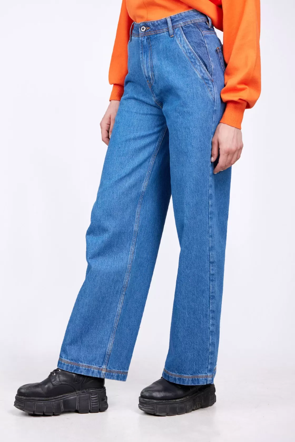 Jeans Fare Taille Haute Double Delavage Vivienne 6 Month*Gertrude Hot