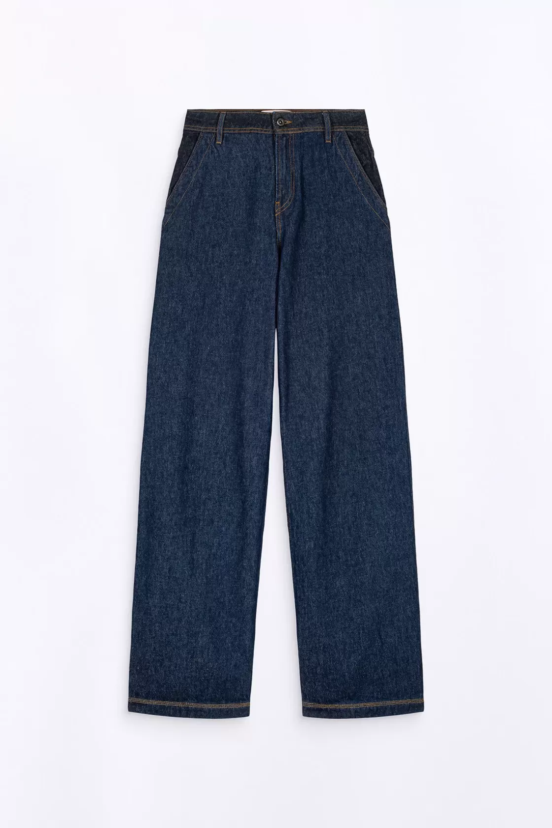 Jeans Fare Taille Haute Double Delavage Vivienne Brut*Gertrude Hot