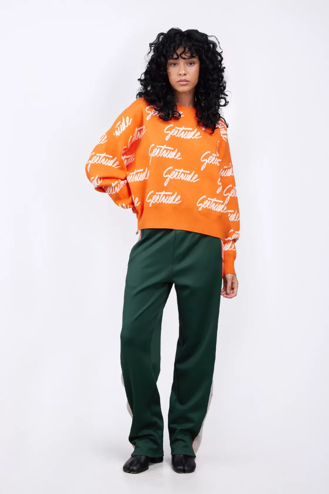 Pull En Maille Avec Motif Calligraphie Amalia Orange*Gertrude Hot