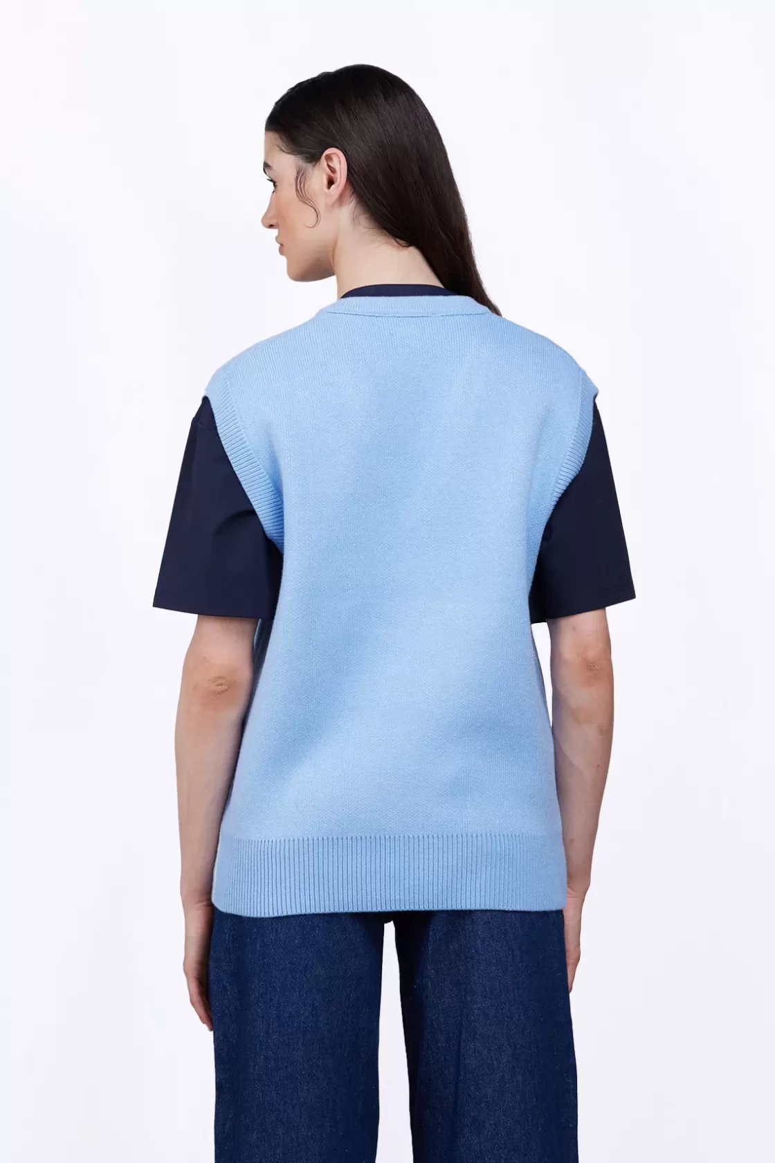 Pull En Maille Col V Sans Manches Alba Hortensia*Gertrude Discount