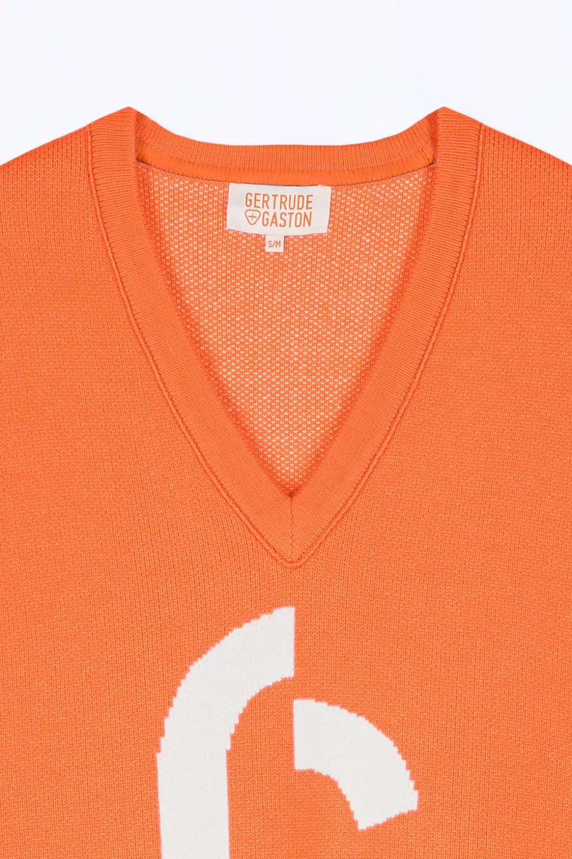 Pull En Maille Col V Sans Manches Alba Orange*Gertrude Store