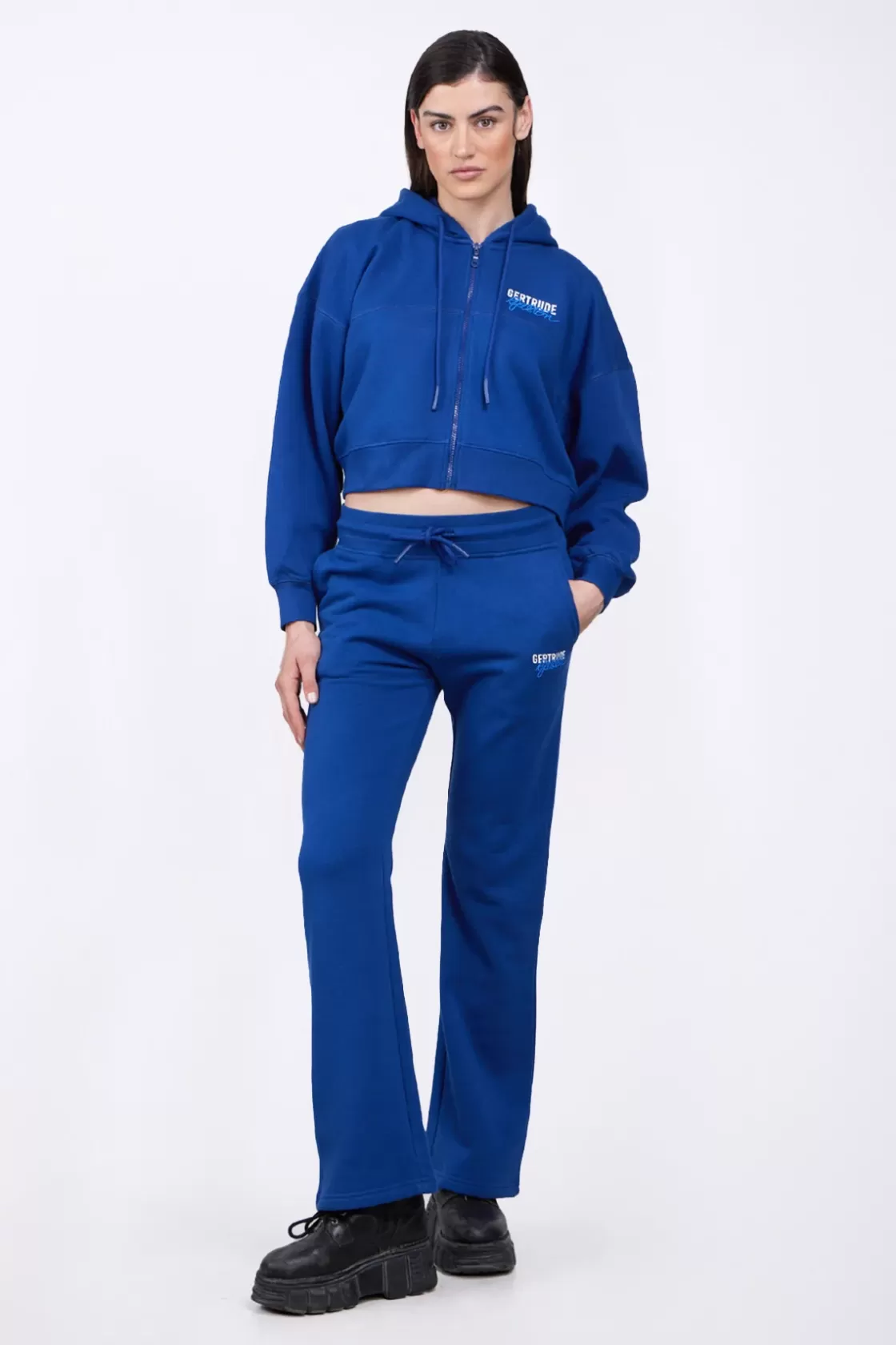 Sweat A Capuche Cropped Amina Worker Blue*Gertrude New