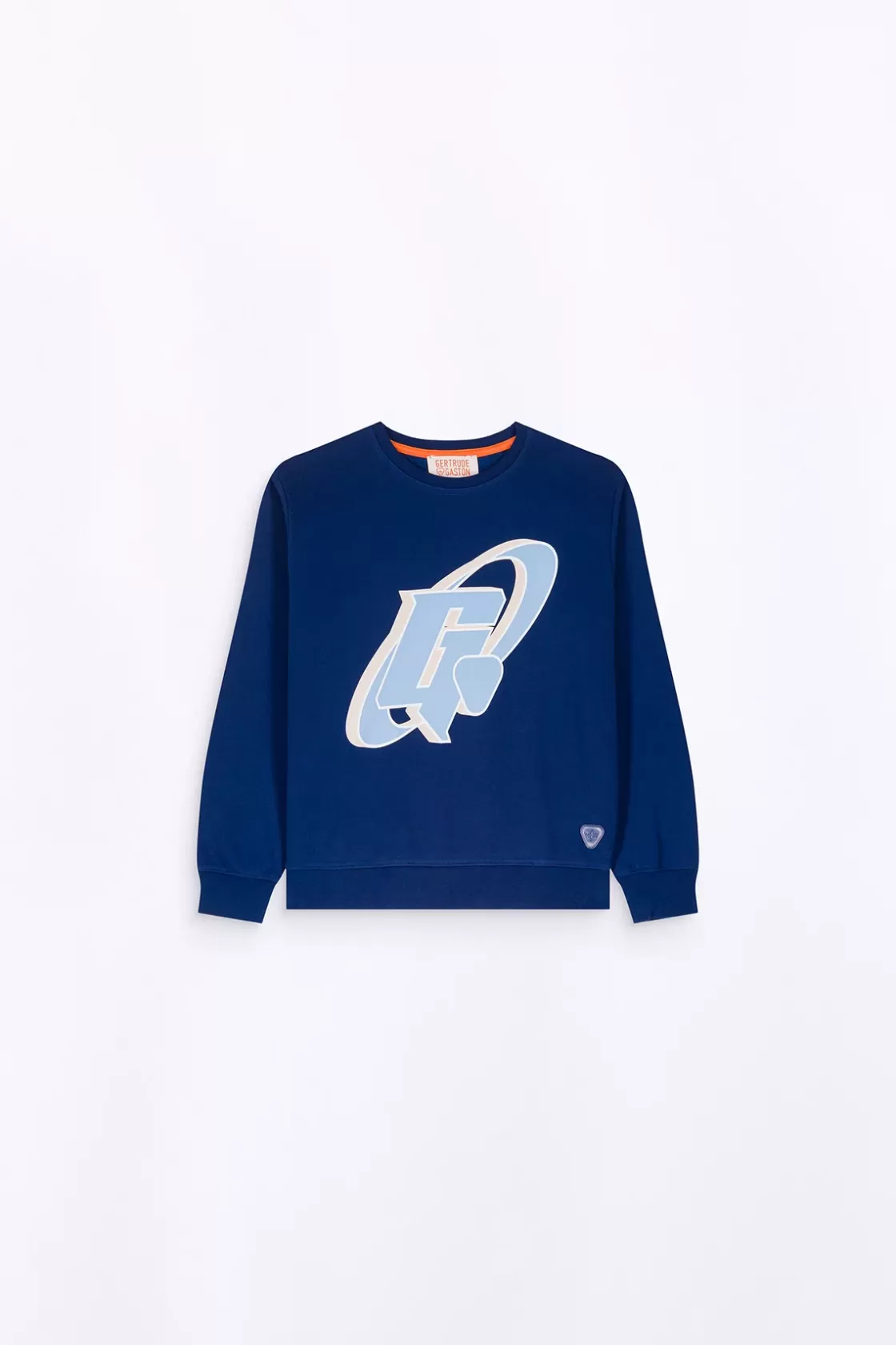 Sweat A Capuche Unisexe Imprime Poitrine Little Ruby Circle Worker Blue*Gertrude Shop