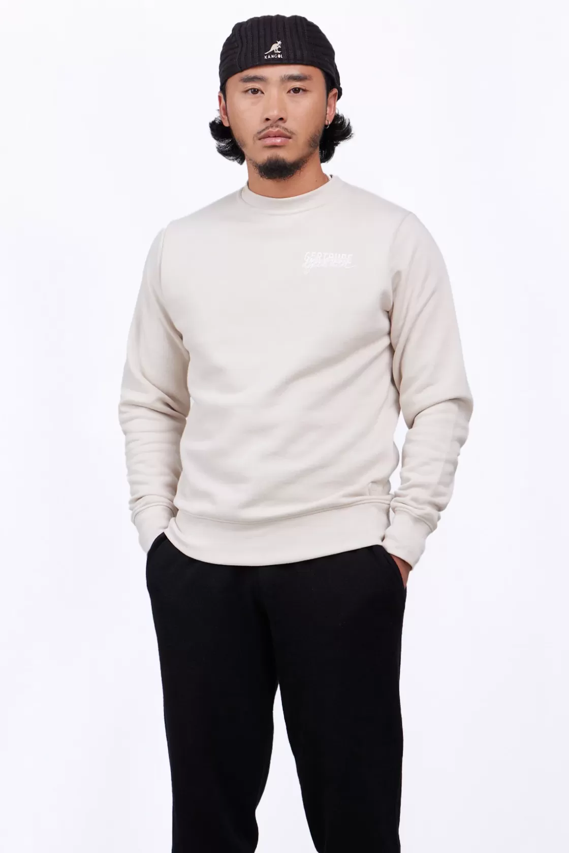 Sweat Col Rond Unisexe Imprime Au Dos Guillaume Cap Ciment*Gertrude Discount