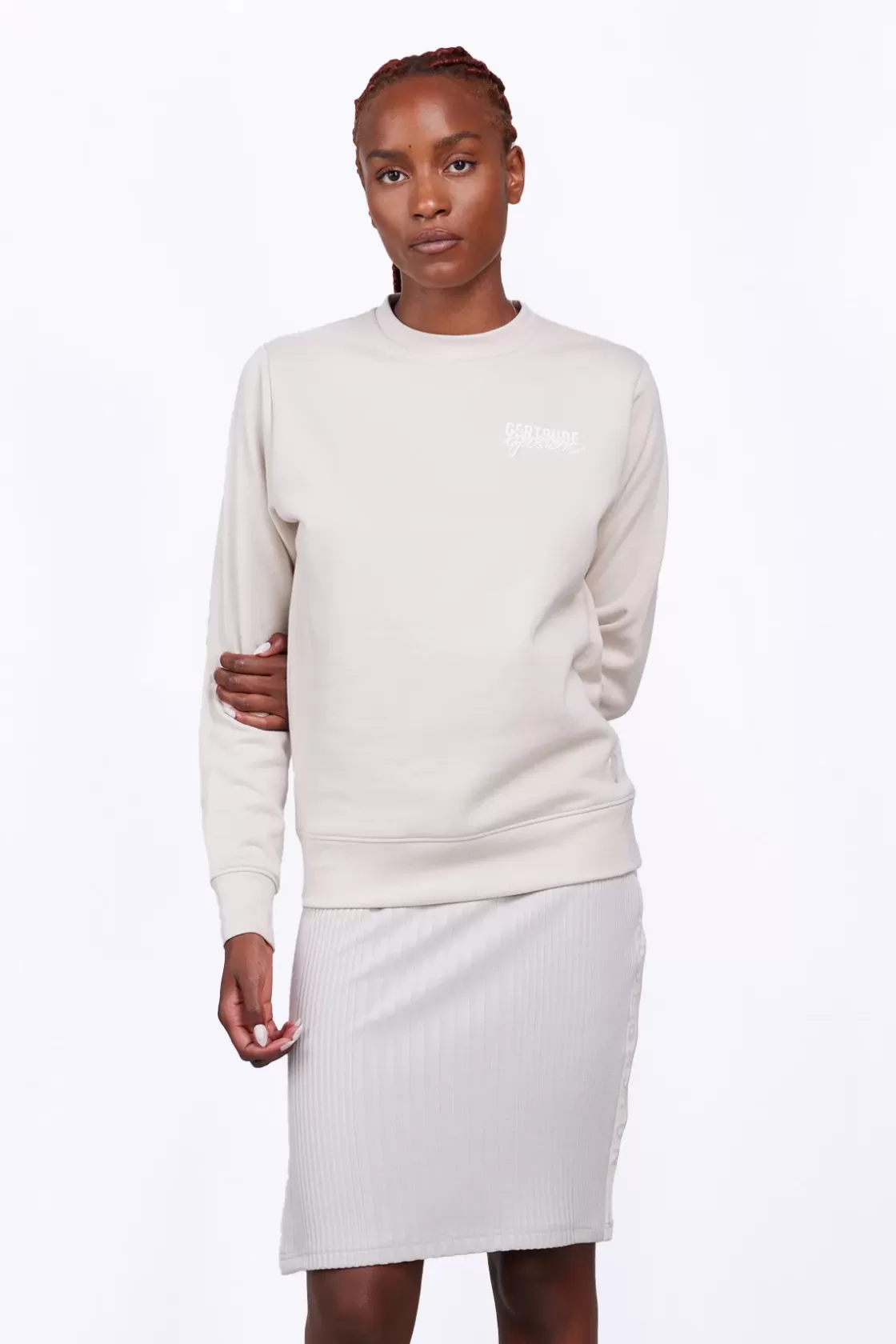 Sweat Col Rond Unisexe Imprime Au Dos Guillaume Cap Ciment*Gertrude Discount