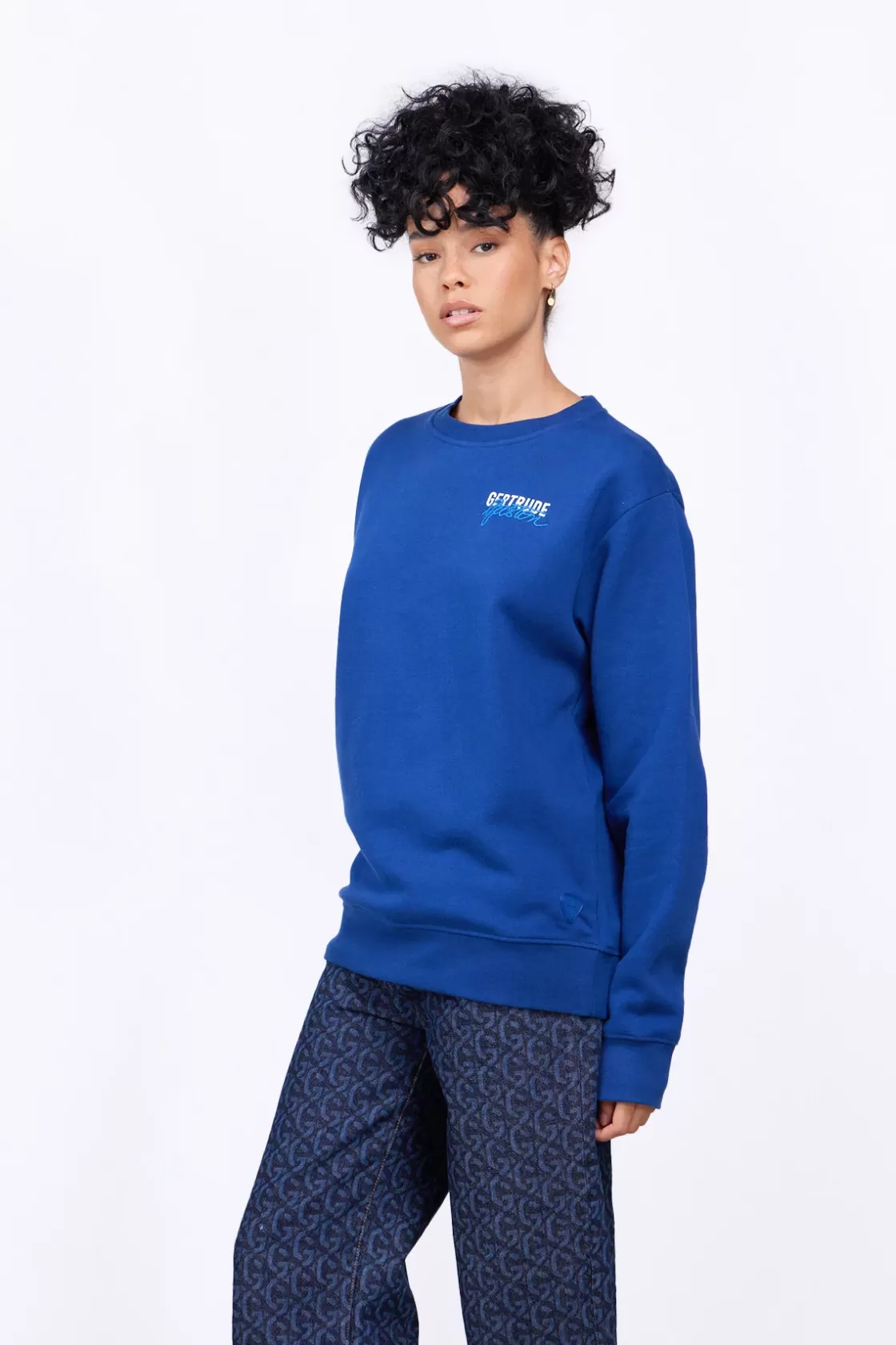 Sweat Col Rond Unisexe Imprime Au Dos Guillaume Cap Worker Blue*Gertrude Hot