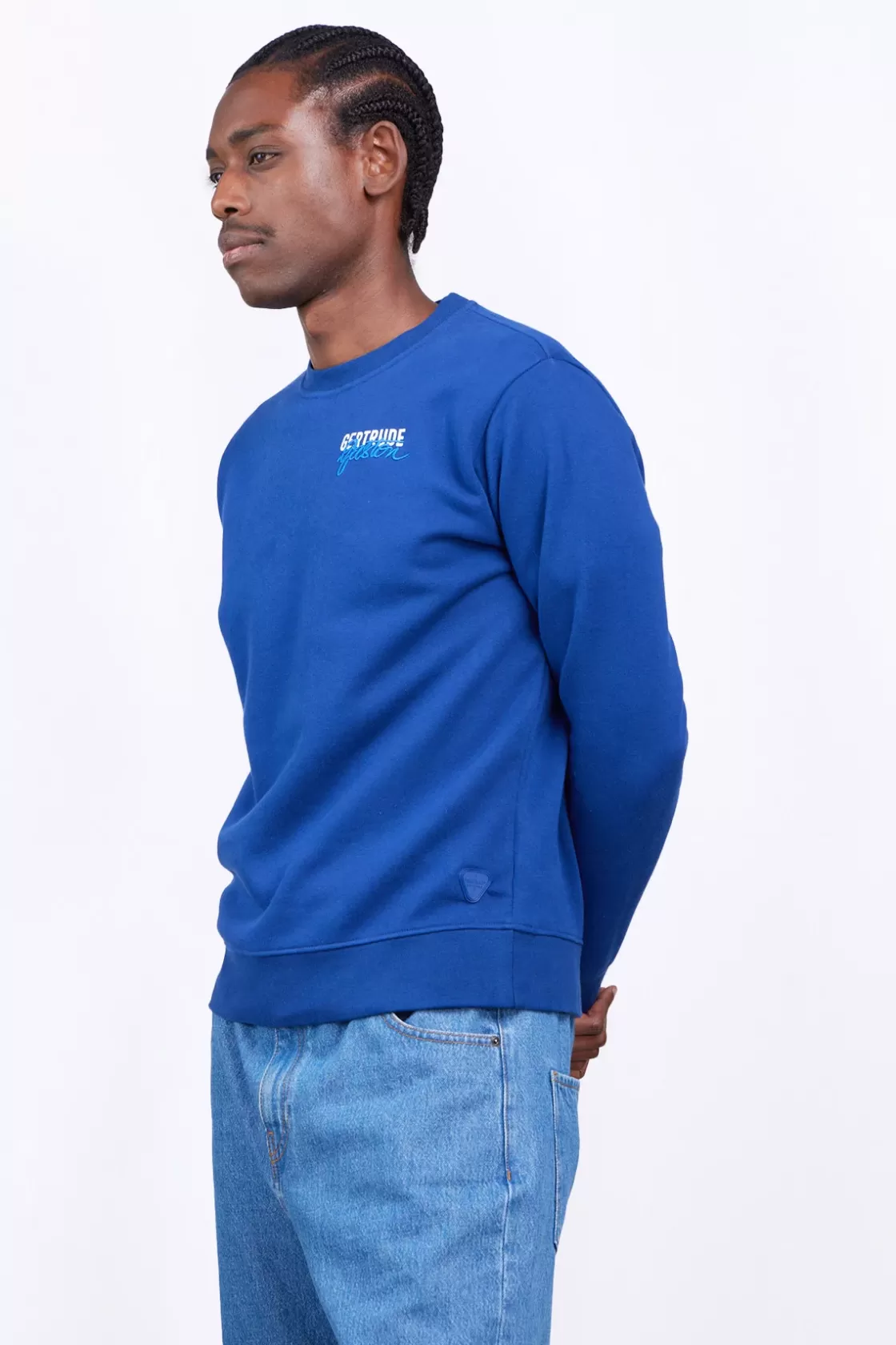 Sweat Col Rond Unisexe Imprime Au Dos Guillaume Cap Worker Blue*Gertrude Hot