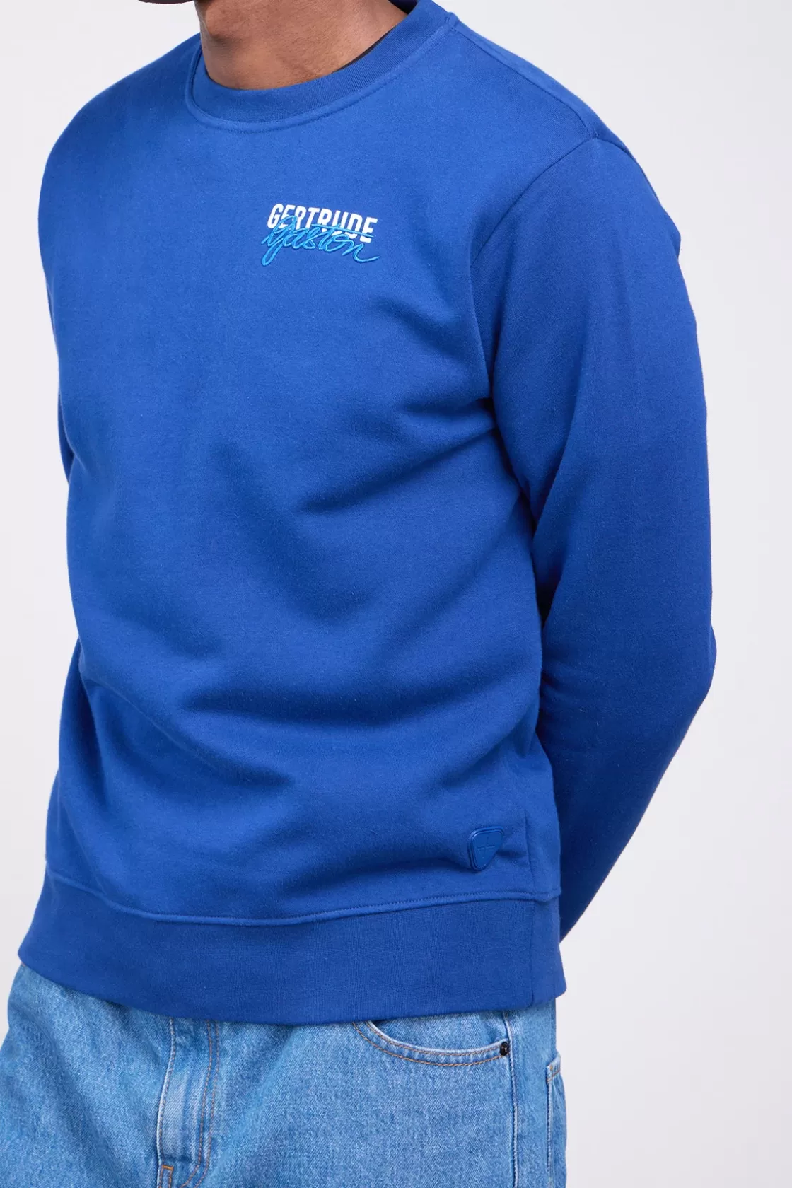 Sweat Col Rond Unisexe Imprime Au Dos Guillaume Cap Worker Blue*Gertrude Hot