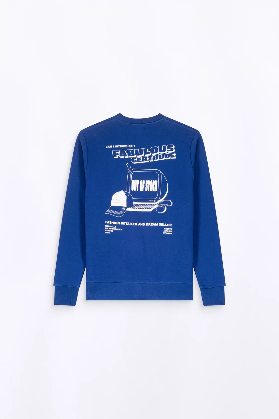 Sweat Col Rond Unisexe Imprime Au Dos Guillaume Cap Worker Blue*Gertrude Hot