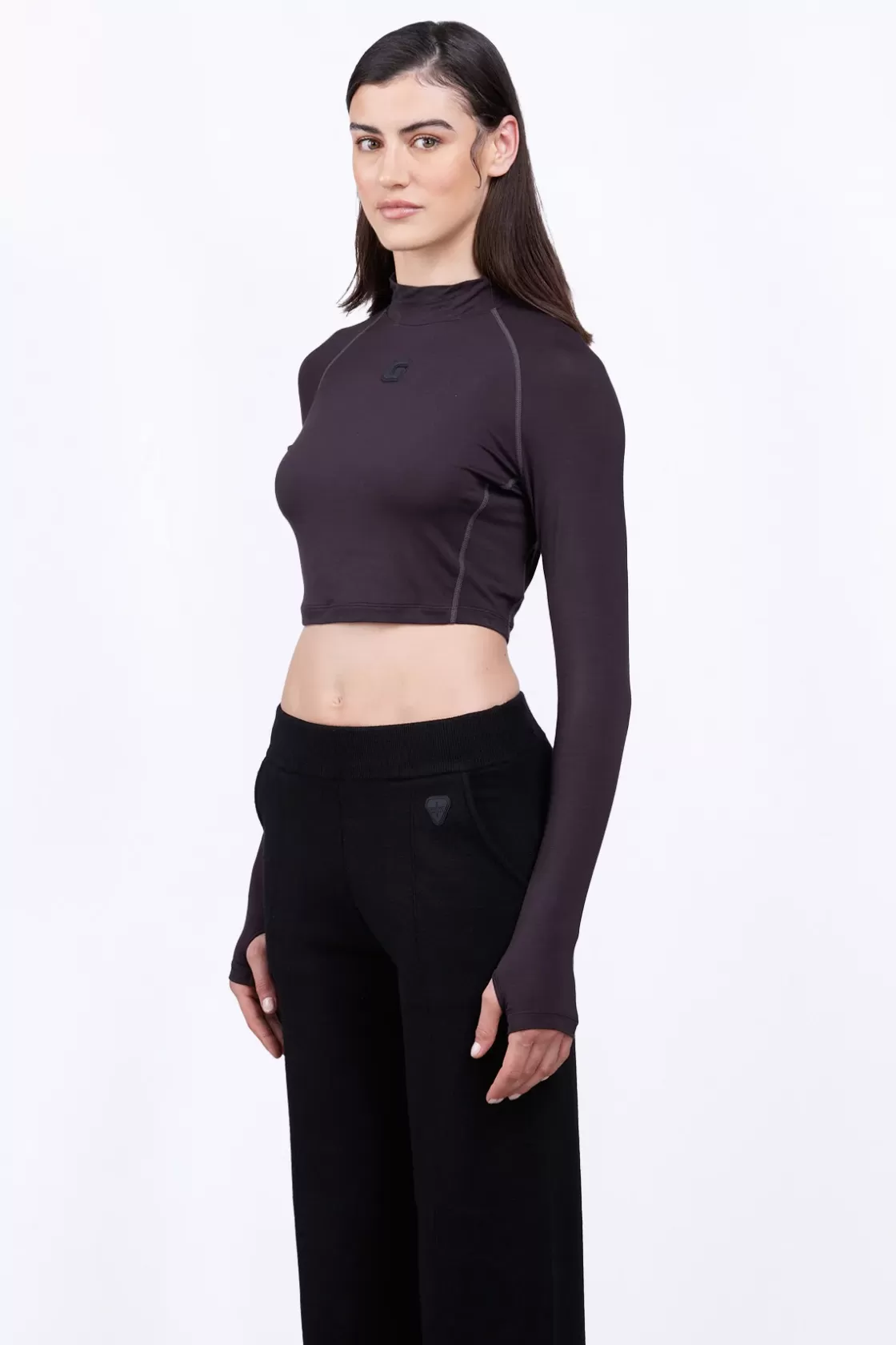 T-Shirt Col Montant Cropped Celine Black*Gertrude Online