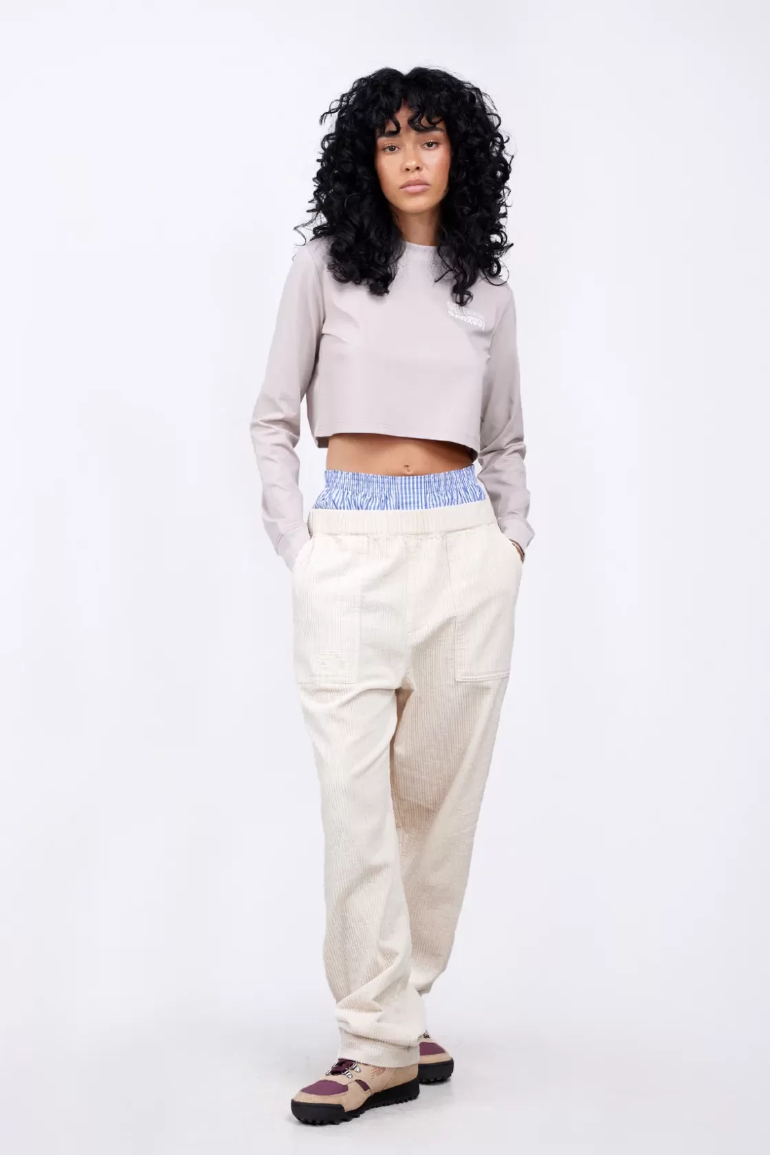 T-Shirt Cropped Col Rond Eden Ciment*Gertrude Store