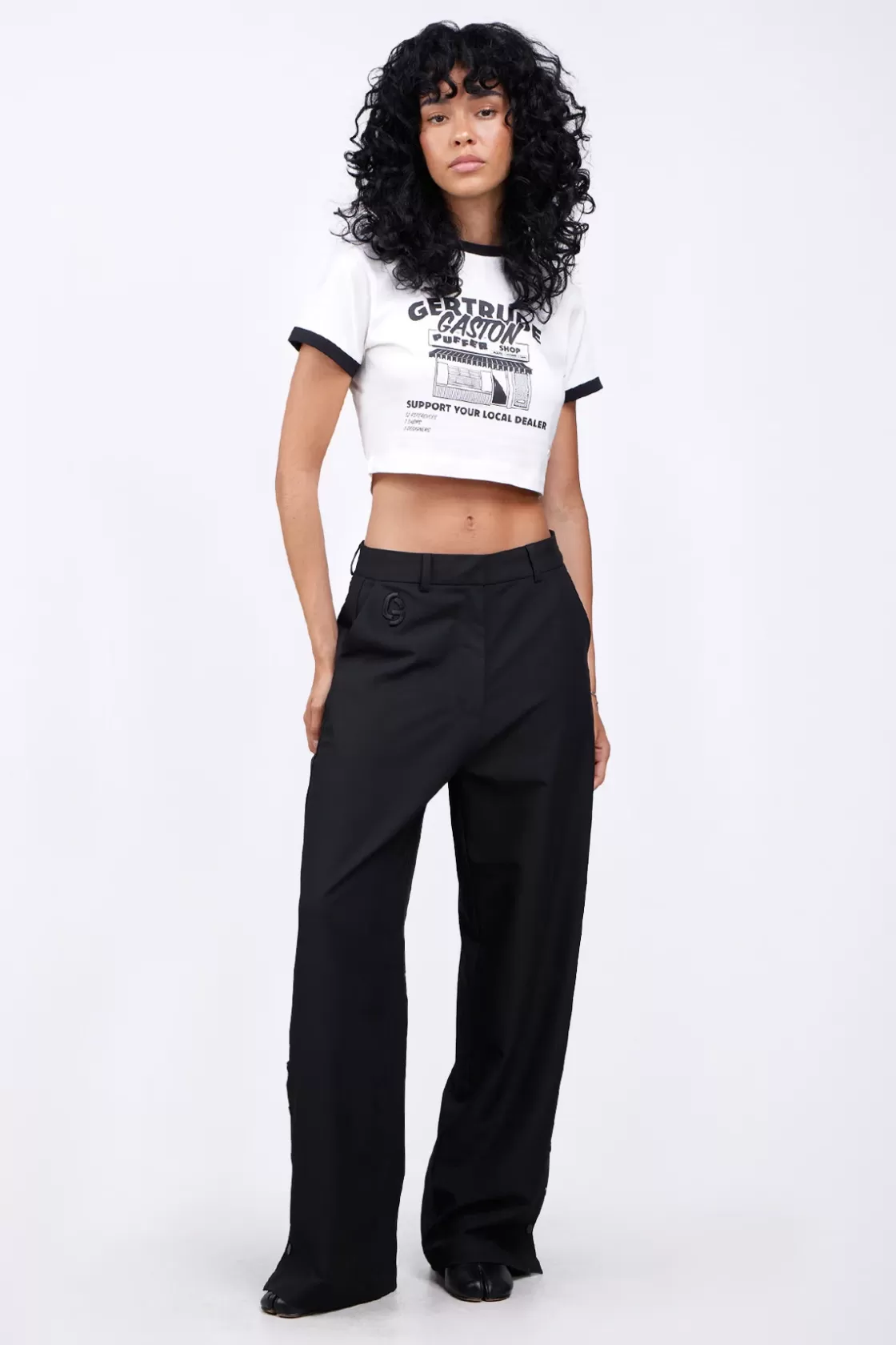 T-Shirt Cropped Imprime Renata Optic White*Gertrude Fashion