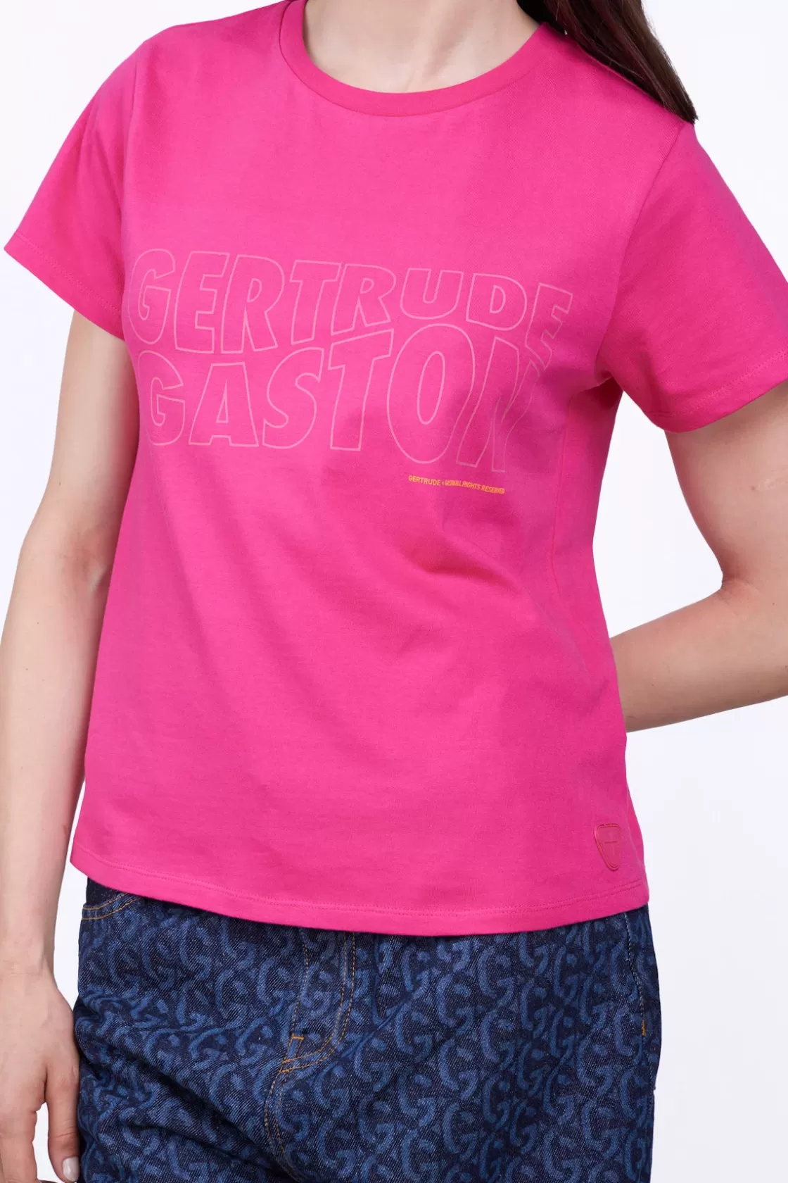 T-Shirt Uni En Coton Regular Lina Magenta*Gertrude Shop