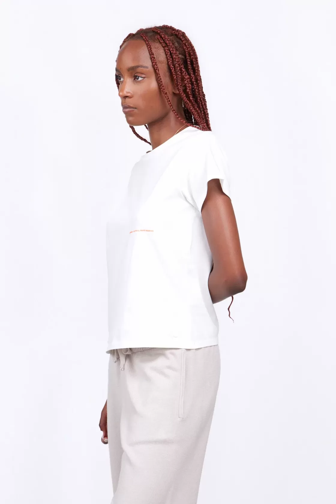 T-Shirt Uni En Coton Regular Lina Optic White*Gertrude Cheap