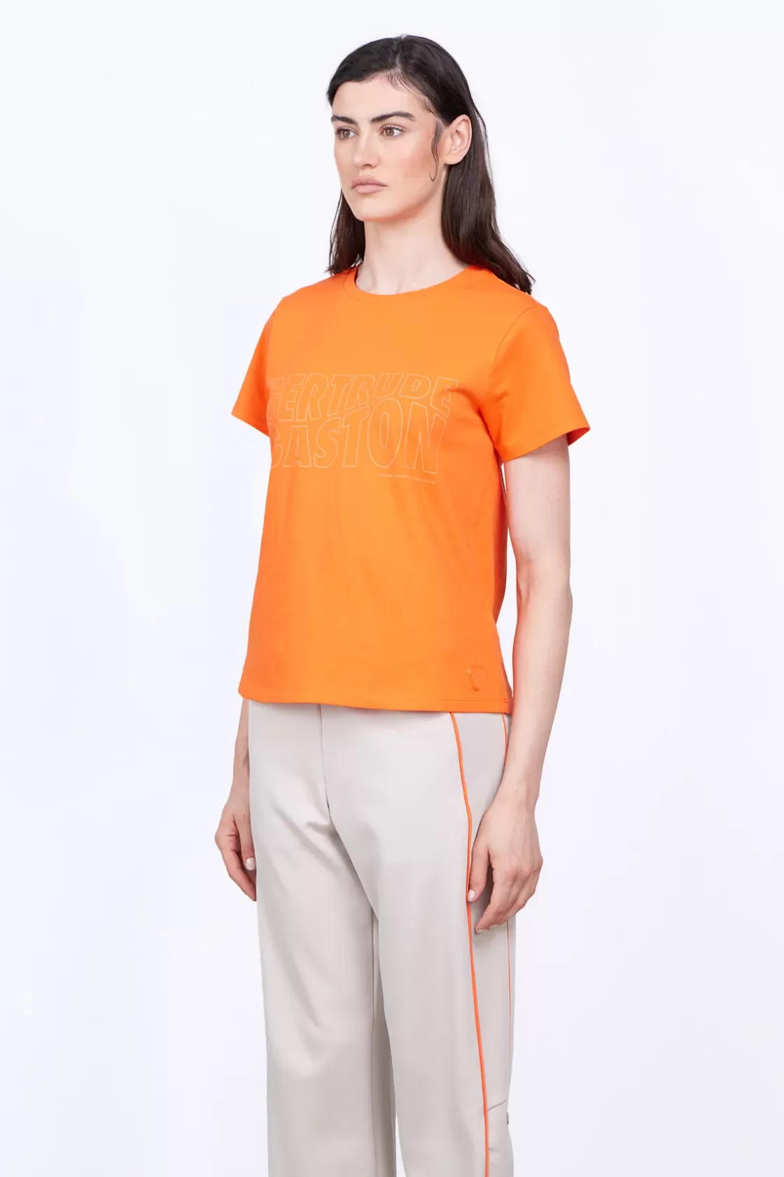 T-Shirt Uni En Coton Regular Lina Orange*Gertrude Fashion