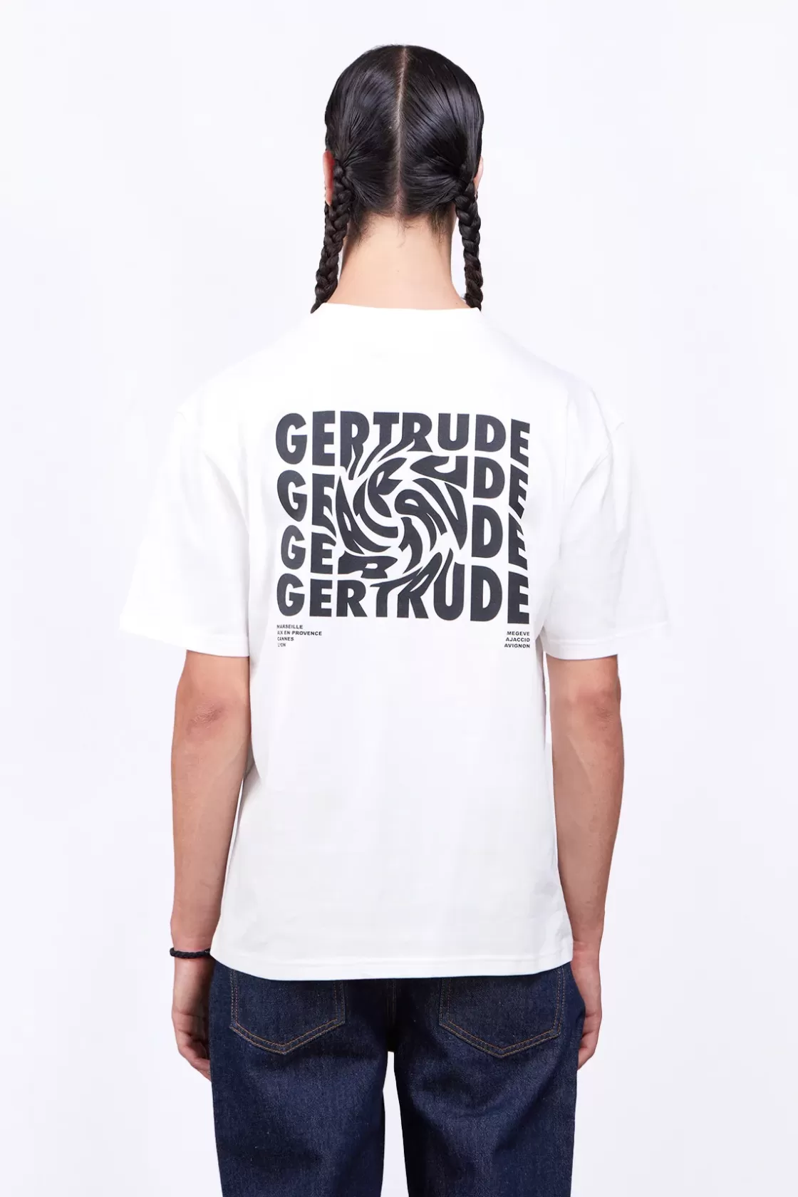 T-Shirt Unisexe Regular Imprime Dos Leonce Twisted Optic White*Gertrude Cheap